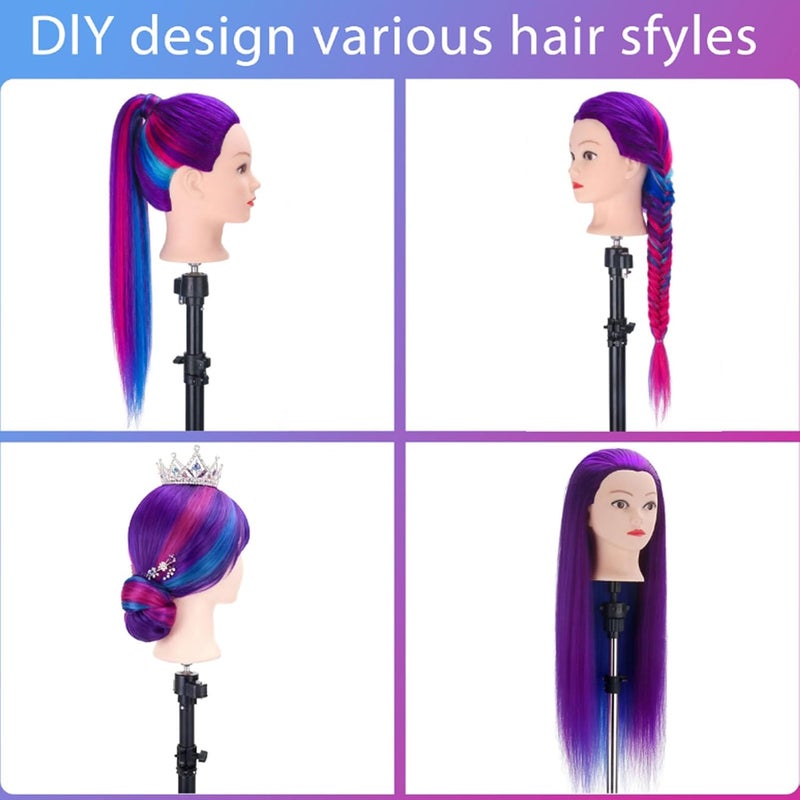 TopDirect Mannequin Head with Hair, 29" Training Head Hair Mannequin Manikin Head Cosmetology Doll Head Practice Styling Hairdressing Training Braiding Heads with Clamp Holder and Tool Set - Image 2